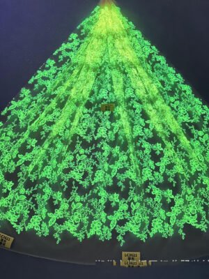 LC3621 Moonlight Floral Glitter Tulle Fabric