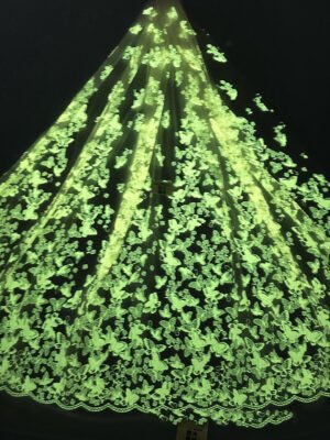 LC3632 Moonlight Floral Glitter Tulle Fabric