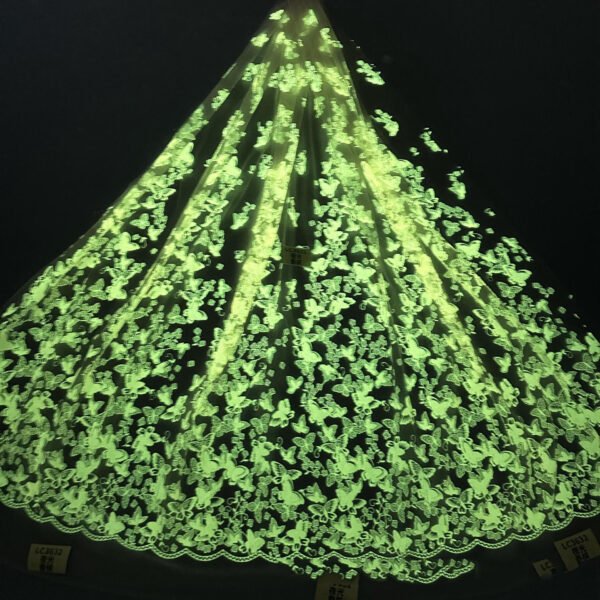 LC3632 Moonlight Floral Glitter Tulle Fabric