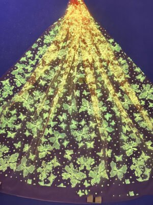 LC3624 Moonlight Floral Glitter Tulle Fabric