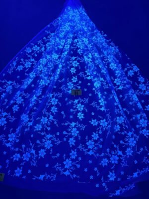 LC3594 Moonlight Floral Glitter Tulle Fabric