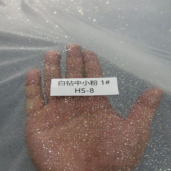 HGP02 White Sparkle Glitter Fabric