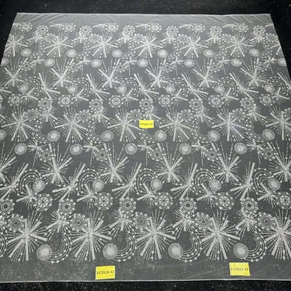 LC3524-47 Pure Silver Bridal Glitter Lace