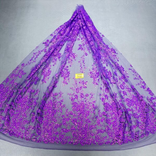 LC7208 Custom 3D Embellished Tulle Fabric