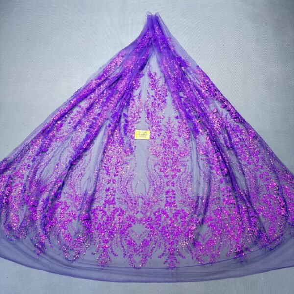 LC7644 Custom 3D Embellished Tulle Fabric