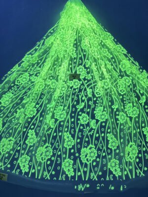 LC3701 Moonlight Floral Glitter Tulle Fabric