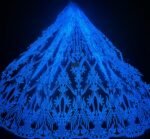 LC3633 Moonlight Floral Glitter Tulle Fabric