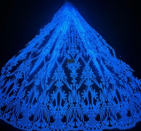 LC3633 Moonlight Floral Glitter Tulle Fabric