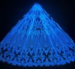 LC3639 Moonlight Floral Glitter Tulle Fabric