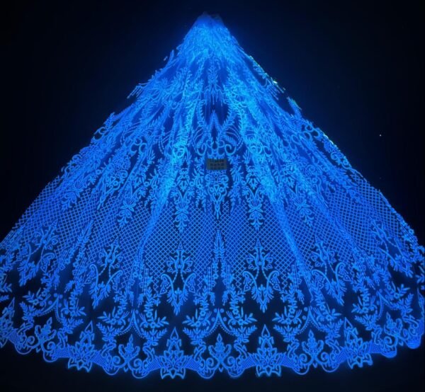 LC3639 Moonlight Floral Glitter Tulle Fabric