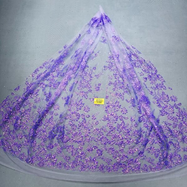 LC7637 Custom 3D Embellished Tulle Fabric