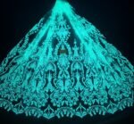 LC3634 Moonlight Floral Glitter Tulle Fabric