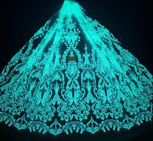 LC3634 Moonlight Floral Glitter Tulle Fabric