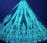 LC3648 Moonlight Floral Glitter Tulle Fabric