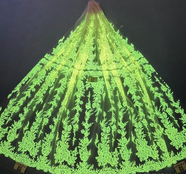 LC3629-1 Moonlight Floral Glitter Tulle Fabric