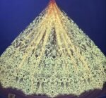 LC3620 Moonlight Floral Glitter Tulle Fabric