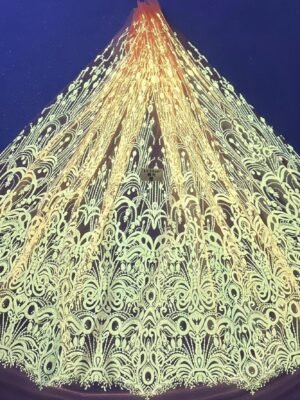 LC3620 Moonlight Floral Glitter Tulle Fabric