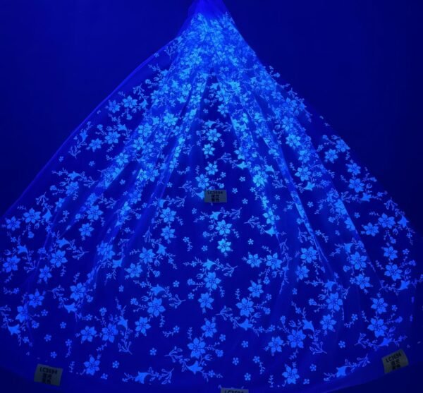 LC3597 Moonlight Floral Glitter Tulle Fabric