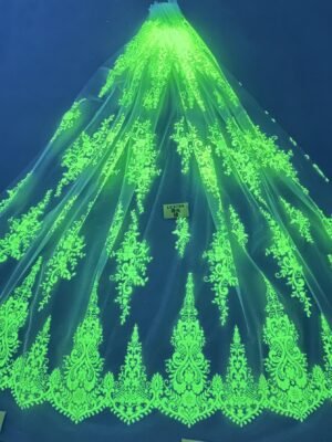 LC3704 Moonlight Floral Glitter Tulle Fabric