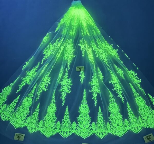 LC3704 Moonlight Floral Glitter Tulle Fabric