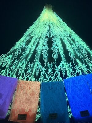 LC3635 Moonlight Floral Glitter Tulle Fabric