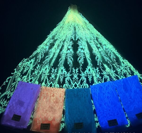 LC3635 Moonlight Floral Glitter Tulle Fabric