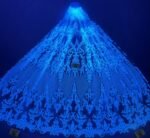 LC3639 Moonlight Floral Glitter Tulle Fabric