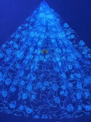 LC3641 Moonlight Floral Glitter Tulle Fabric