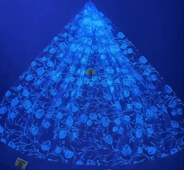 LC3641 Moonlight Floral Glitter Tulle Fabric