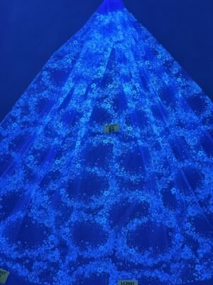 LC3687 Moonlight Floral Glitter Tulle Fabric