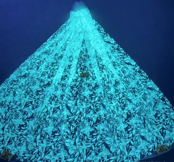 LC3647 Moonlight Floral Glitter Tulle Fabric