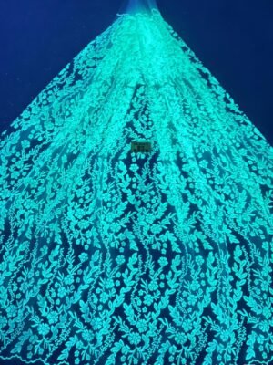 LC3663 Moonlight Floral Glitter Tulle Fabric