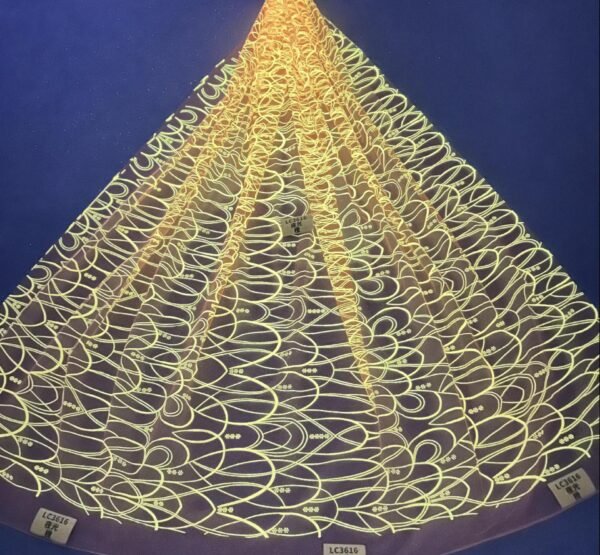 LC3616 Moonlight Floral Glitter Tulle Fabric