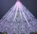 LC3670 Moonlight Floral Glitter Tulle Fabric