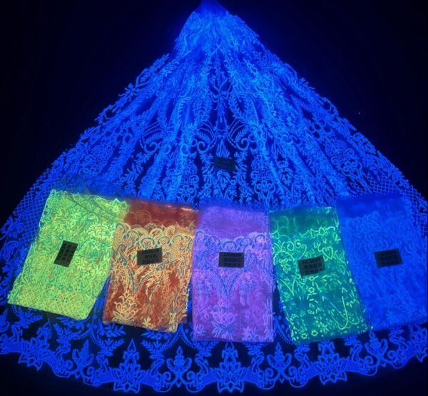 LC3639 Moonlight Floral Glitter Tulle Fabric