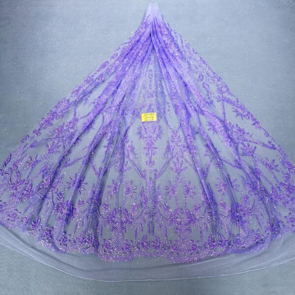 LC7673 Custom 3D Embellished Tulle Fabric