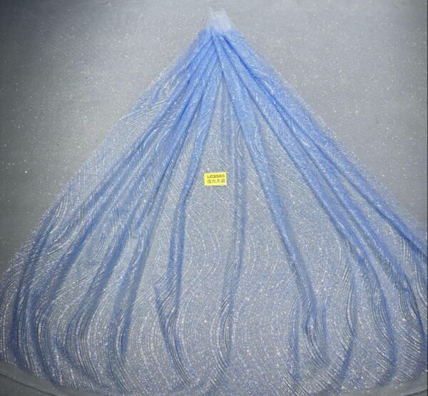 LC3592 Moonlight Floral Glitter Tulle Fabric