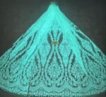 LC3563 Moonlight Floral Glitter Tulle Fabric