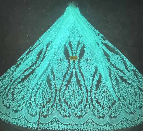 LC3563 Moonlight Floral Glitter Tulle Fabric