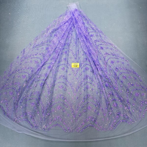 LC7322 Custom 3D Embellished Tulle Fabric
