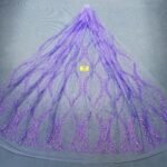 LC7208 Custom 3D Embellished Tulle Fabric