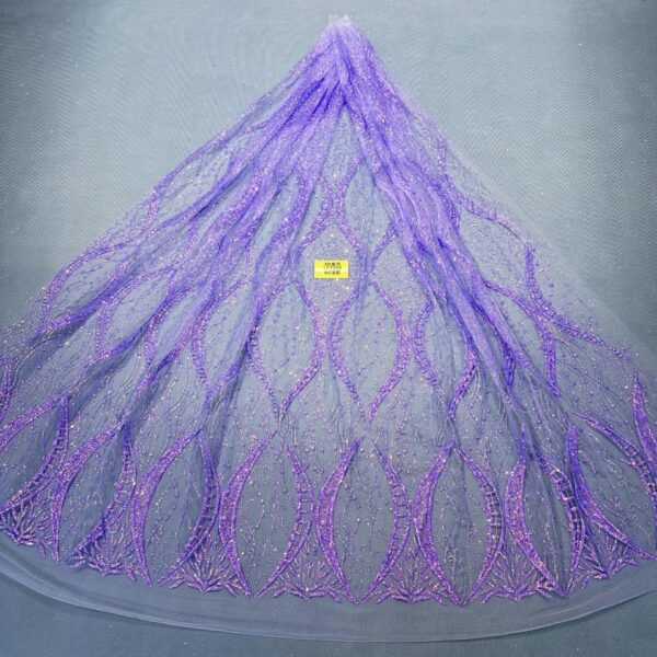 LC7208 Custom 3D Embellished Tulle Fabric