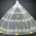 LC3428-19 Pure Silver Bridal Glitter Lace