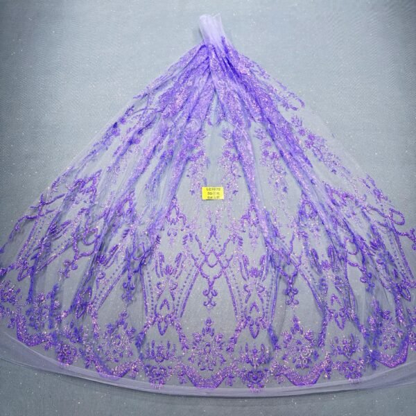 LC7672 Custom 3D Embellished Tulle Fabric