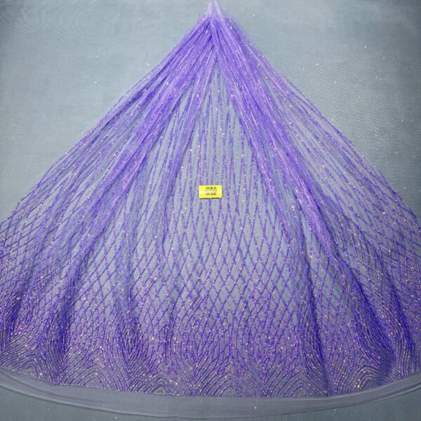 LC7106 Custom 3D Embellished Tulle Fabric