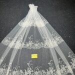 LC3428-19 Pure Silver Bridal Glitter Lace