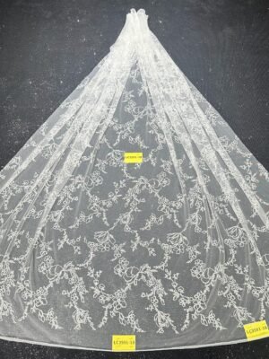 LC3591-18 Pure Silver Bridal Glitter Lace