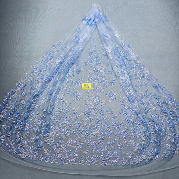 LC7637 Custom 3D Embellished Tulle Fabric