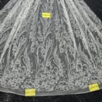 LC3596-44 Pure Silver Bridal Glitter Lace