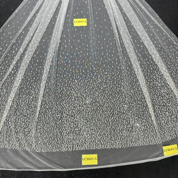 LC3605-5 Pure Silver Bridal Glitter Lace